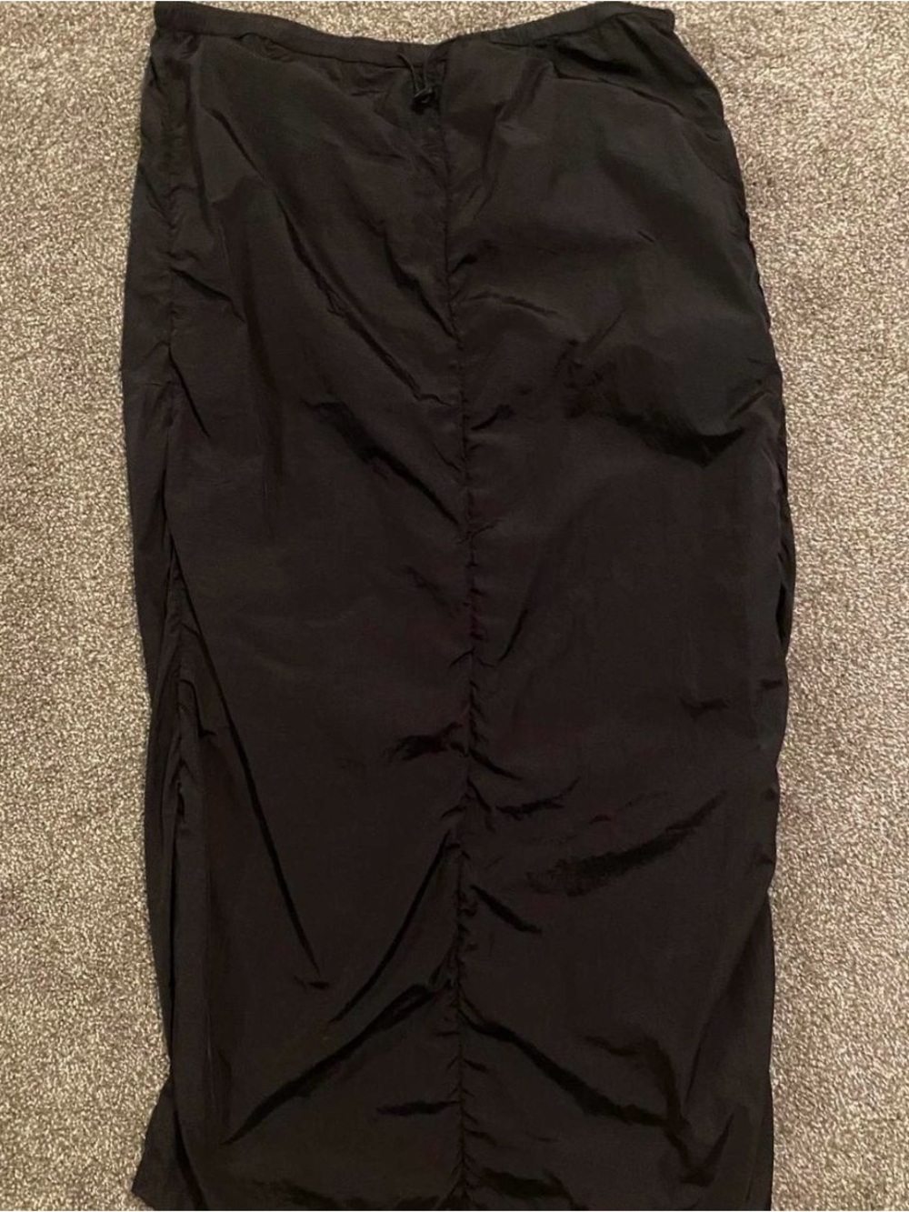 Black Ruched Parachute Skirt